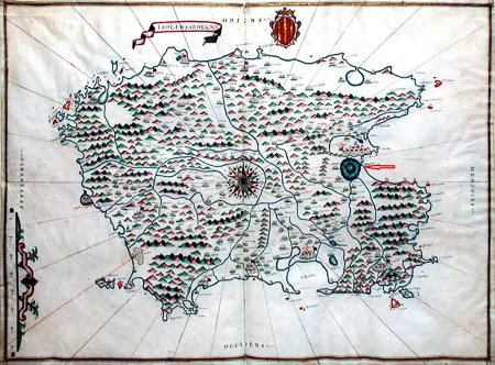 Mappa della Sardegna del 1500